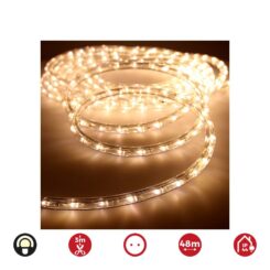 Tubo flexiled 36 leds/m branco quente, 2 vias multifunções, IP44 48m