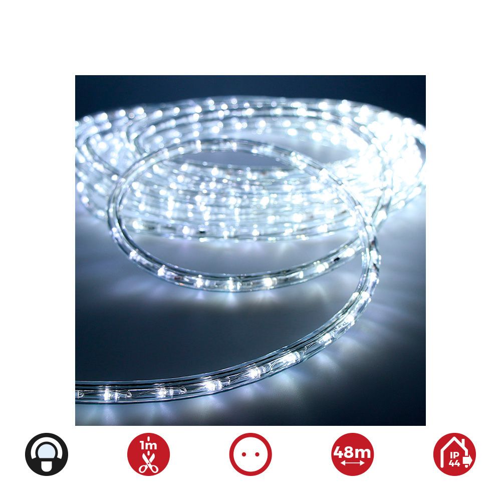 Tubo flexível fixo 2 vias 48m. 30 leds/m IP44 branco frio