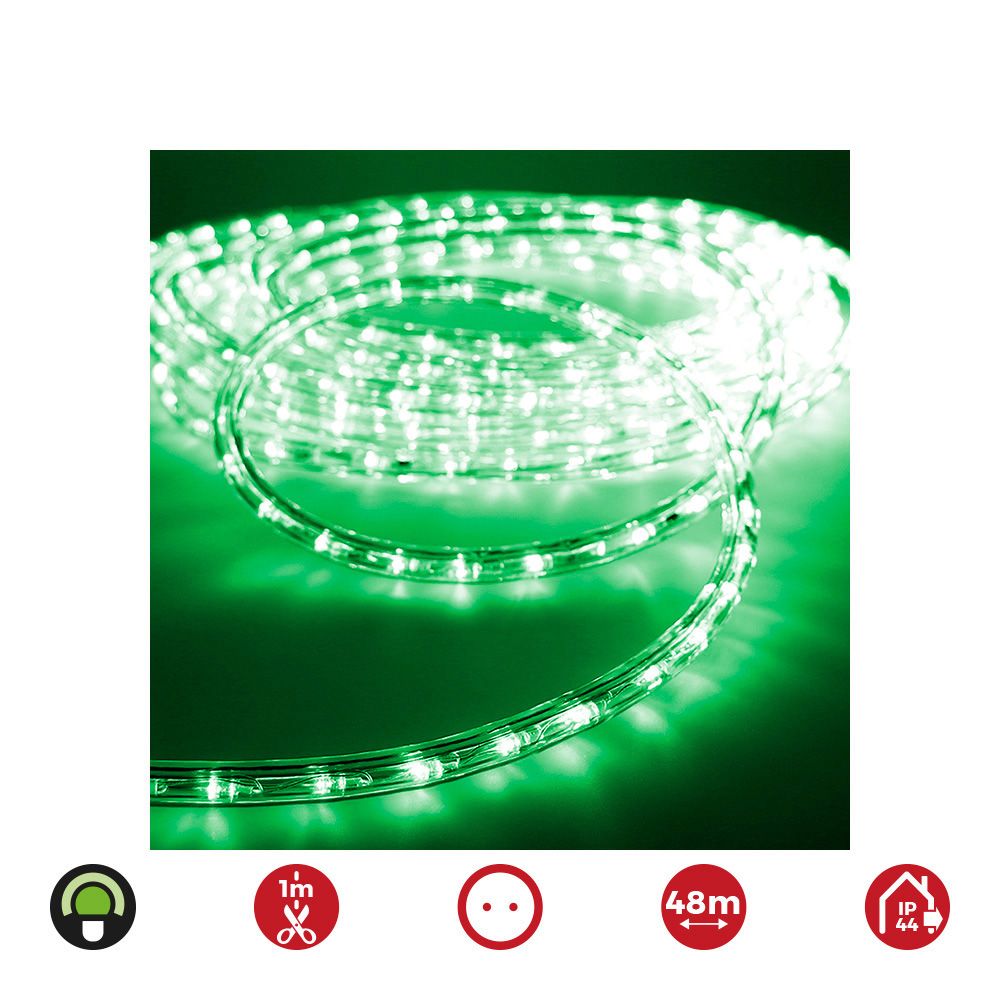Tubo flexível fixo 2 vias 48m. 30 led/m IP44 verde