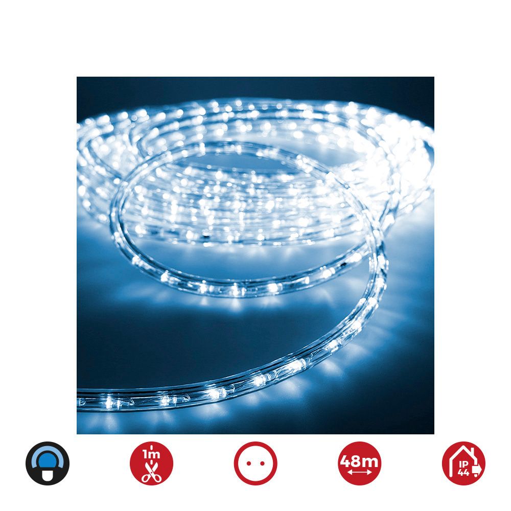 Tubo flexível fixo de 2 vias 48m. 30 led/m IP44 azul
