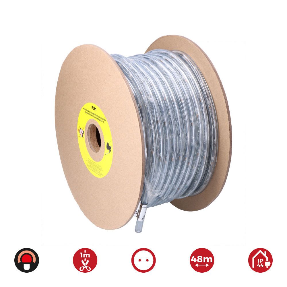 Tubo flexível fixo de 2 vias 48m. 30 led/m IP44 vermelho - Image 2