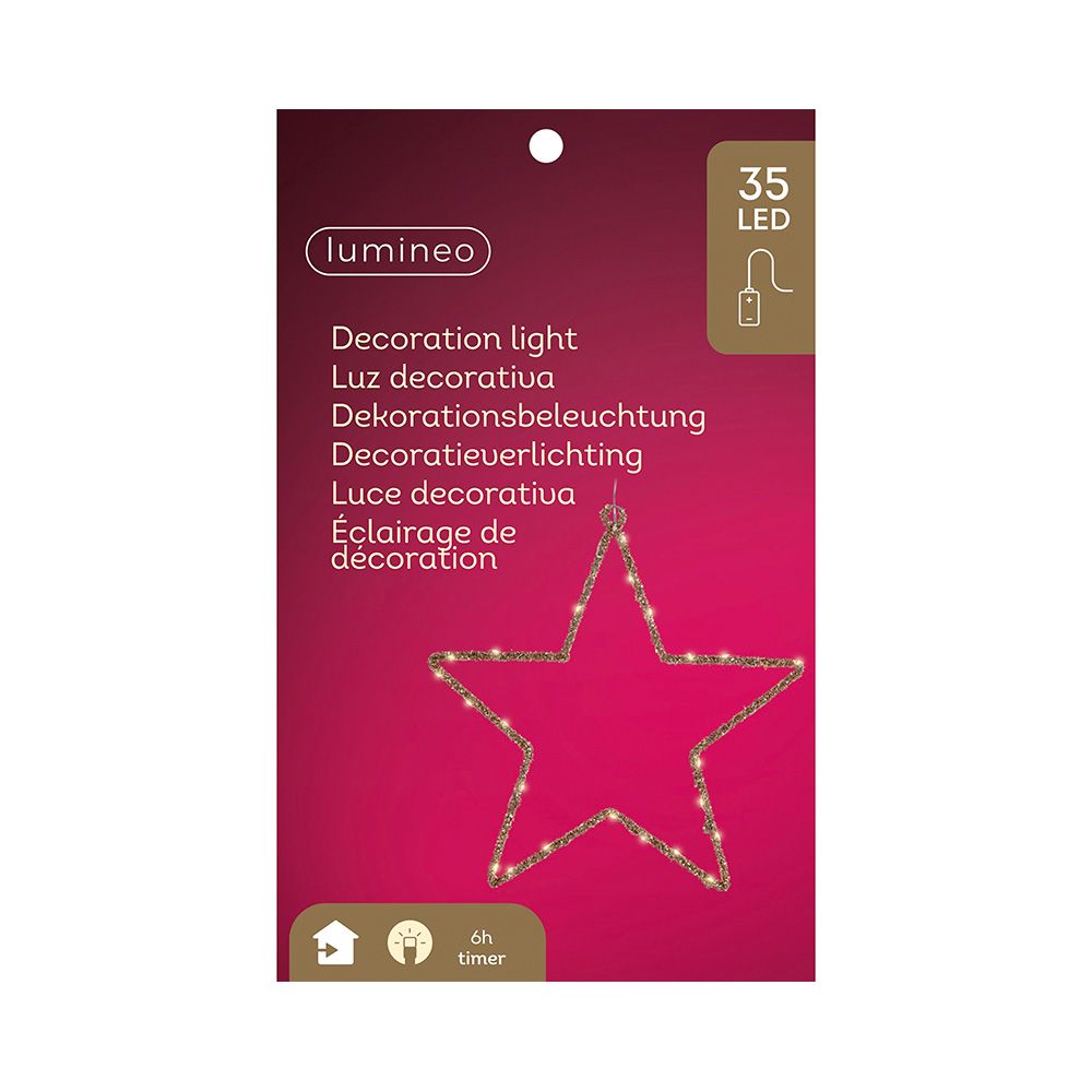 Estrela de luz LED decorativa para interior 38 x 38 cm - Image 3