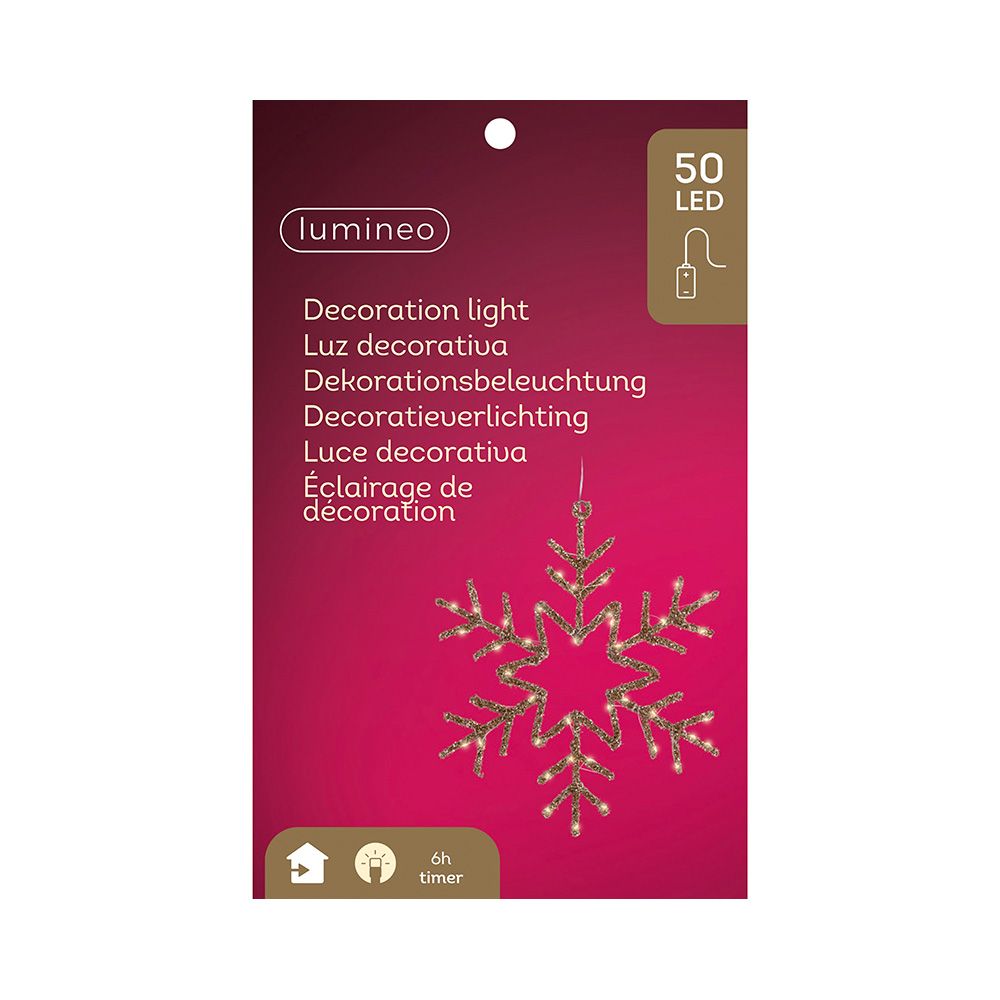 Floco de neve LUZ LED decorativa interior 38 x 38 cm - Image 3