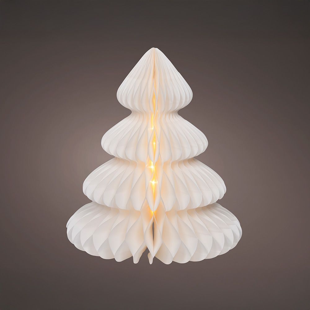 Árvore de papel branco, 40 LEDs, ø42 x 48 cm - Image 2