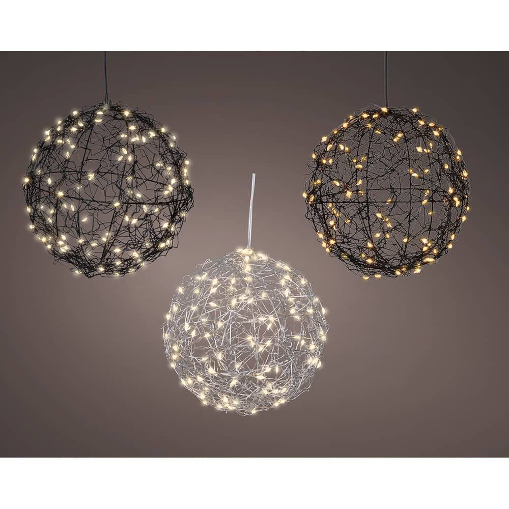 Bola LED metálica, cores sortidas, exterior, ø15 cm - Image 2