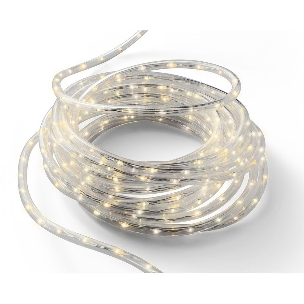 Luzes de corda LED brancas quentes, uso externo, 567 LEDs, 8 funções, fio prateado, 9 m - Image 2