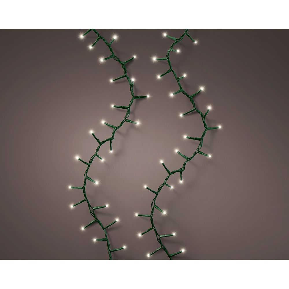 Guirlanda LED de conexão compacta (interconectável) multifuncional 500 LEDs luz quente com efeito intermitente cabo verde externo 11 m