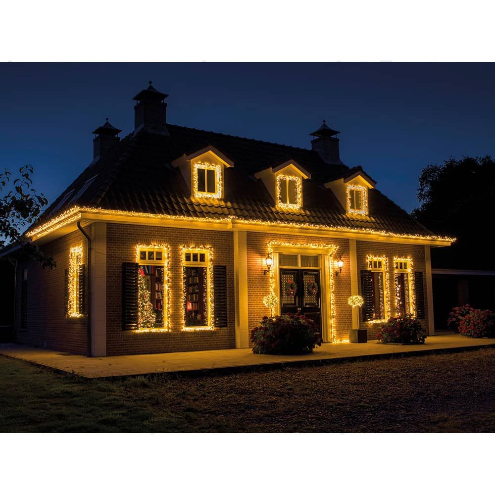 Guirlanda LED de conexão compacta (interconectável) multifuncional 500 LEDs luz quente com efeito intermitente cabo verde externo 11 m - Image 2