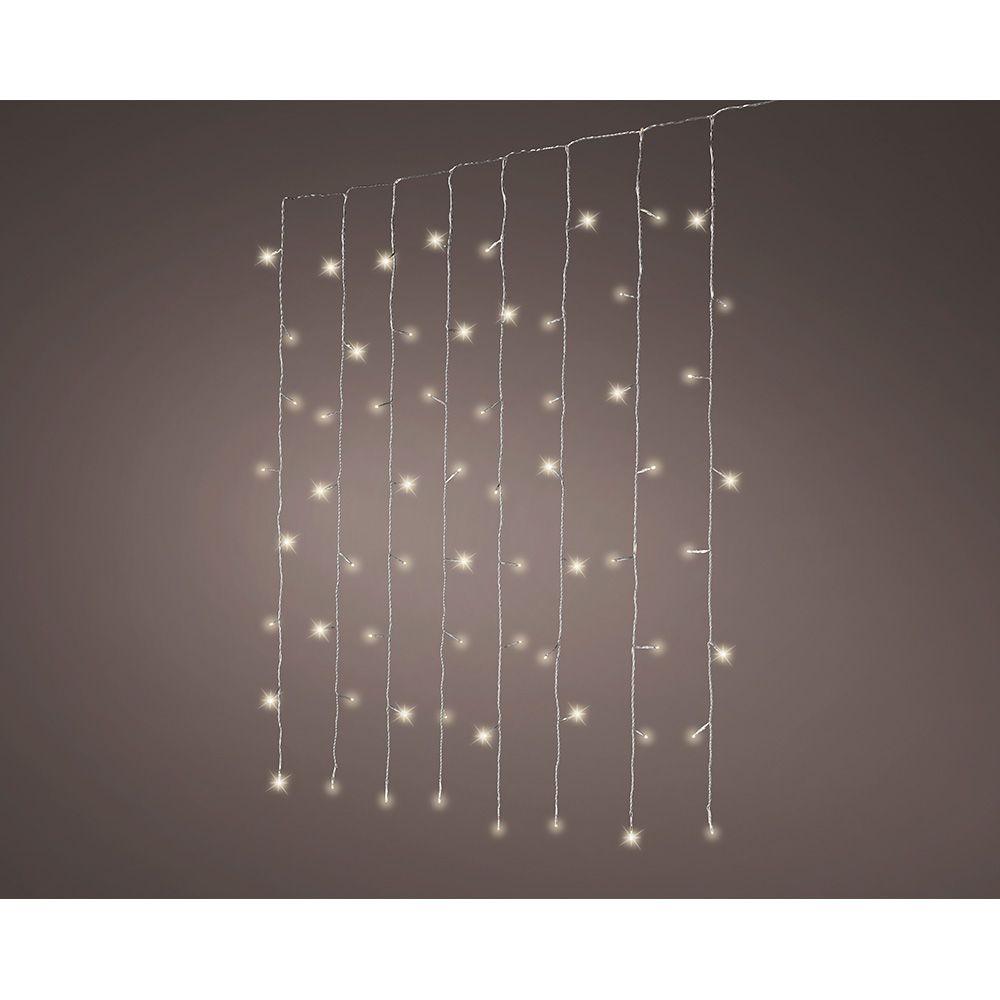 Cortina LED multifuncional interconectável, luz branca quente, 200 LEDs, 1,5 x 2 m