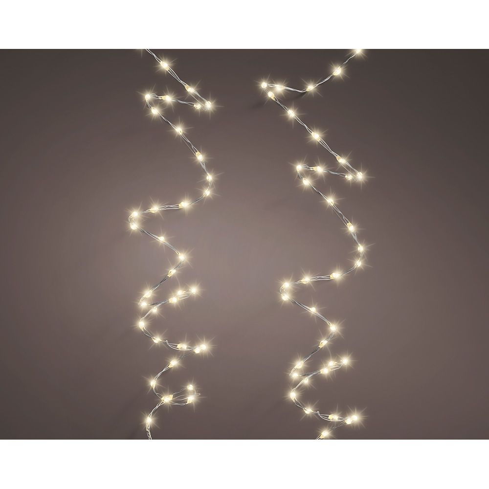 Guirlanda micro LED 378 LEDs luz quente exterior cabo fio prateado 6 m - Image 3