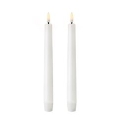 Vela de cera LED branco Ø2,2 x 24,5 cm. pack 2un