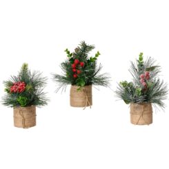 Planta pequena para decoração de Natal, uso interno, modelos variados, 20 x 15 cm
