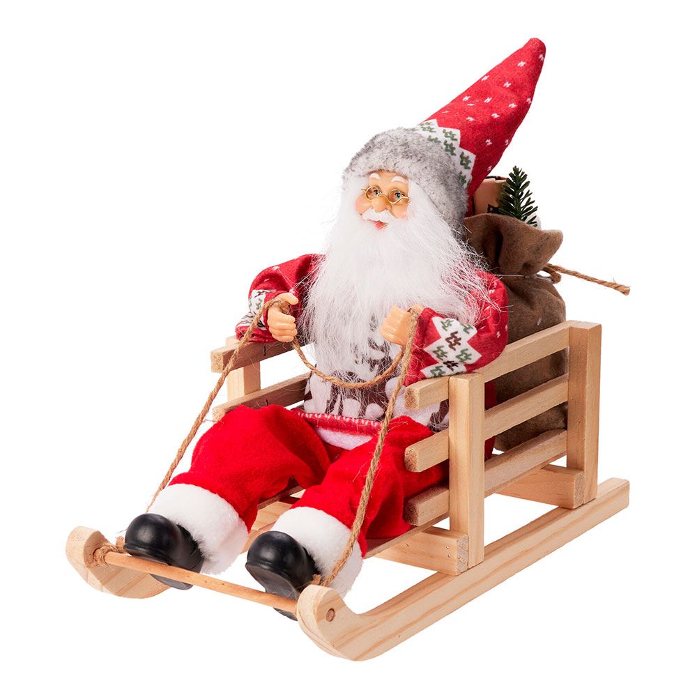 Papai Noel em trenó, 15 x 34 x 25 cm