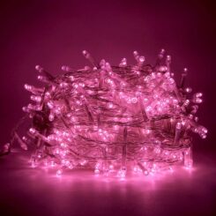 Guirlanda multifuncional com 500 leds rosa, IP44