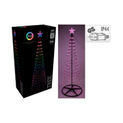 Árvore de natal com 370 leds RGB, preta, para exterior, 210 cm