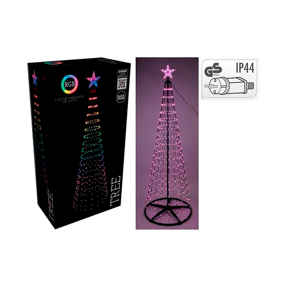 Árvore de natal com 550 leds RGB preta para exterior, 300 cm