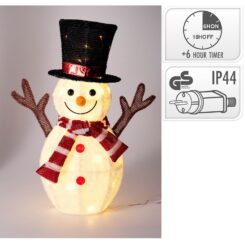 Boneco de neve LED para exterior, 67 cm