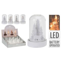 Enfeite de árvore de natal com LED, 9 cm, vários modelos