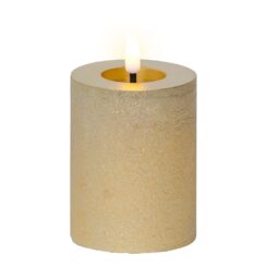 Vela de cera LED dourada, Ø7 x 11,3 cm