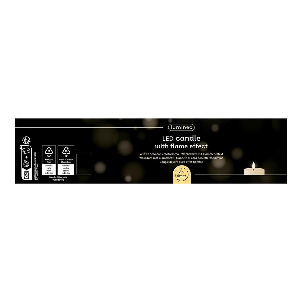 Vela de cera LED dourada, Ø7 x 15 cm - Image 2