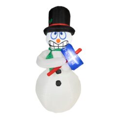 Boneco de neve inflável com LED para exterior 80 x 70 x 175 cm