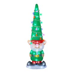 Figura de elfo LED para exterior com LUZ fixa 19 x 12,5 x 60 cm