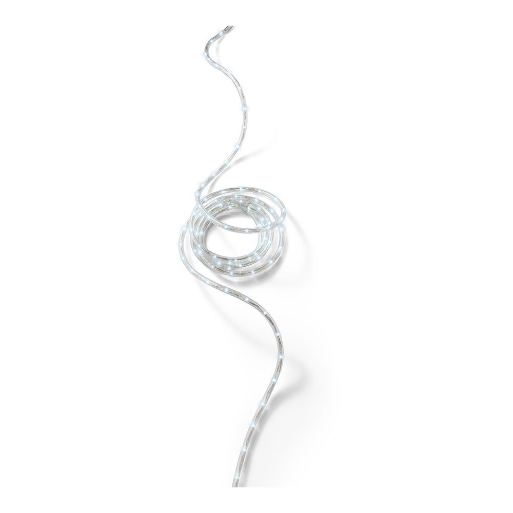 Cordão de luzes LED branco frio, para USO externo, 216 leds, 8 funções, FIO prateado, 9 m