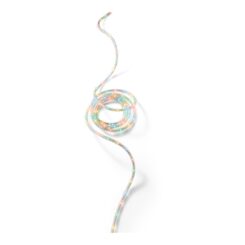 Cordão de luzes LED multicoloridas, para USO externo, 216 leds, 8 funções, FIO prateado, 9 m