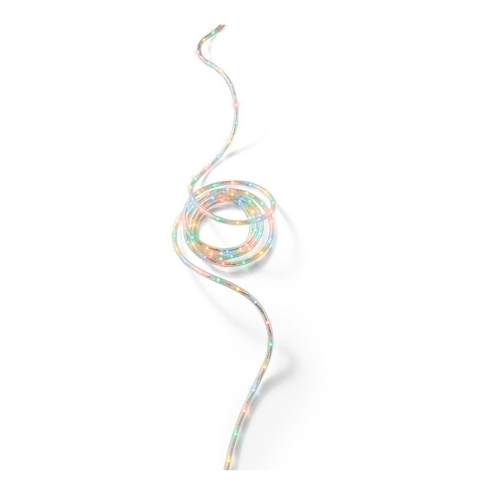 Cordão de luzes LED multicoloridas, para USO externo, 216 leds, 8 funções, FIO prateado, 9 m