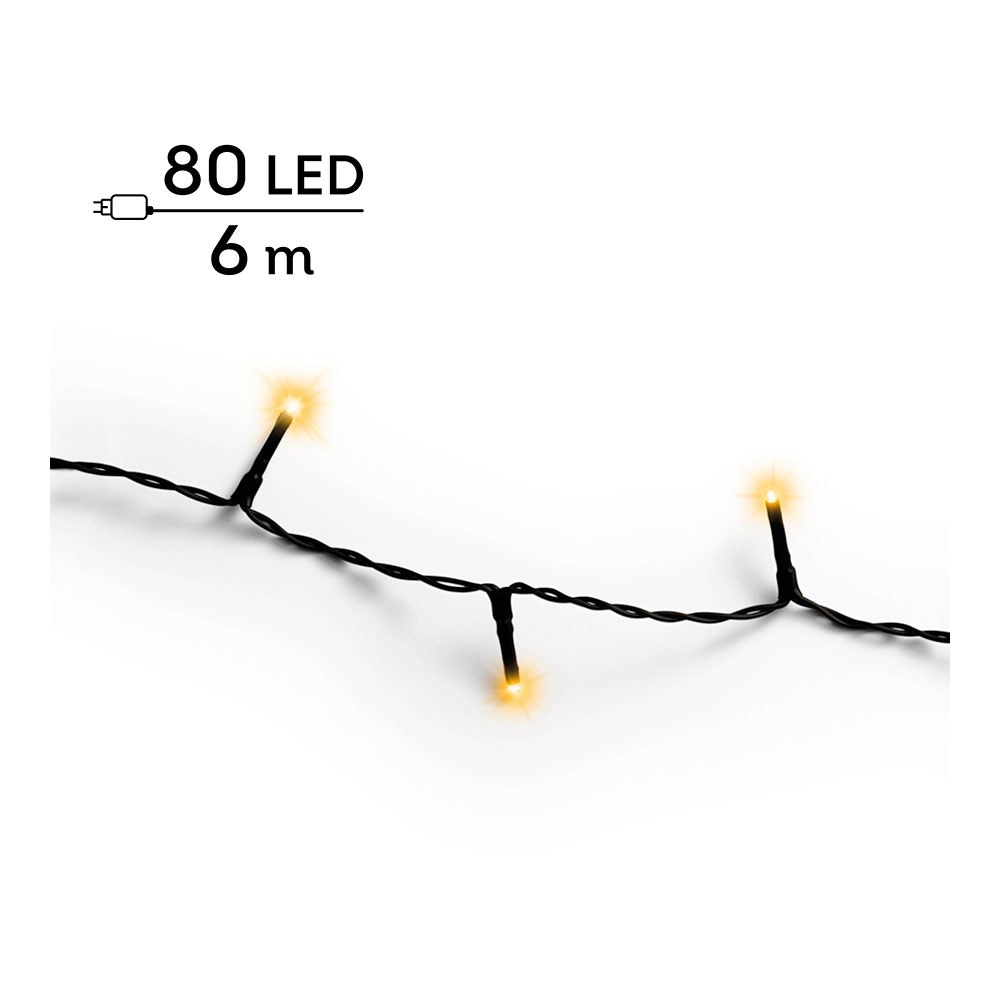 Cordão de luzes LED multifuncionais ao ar livre, 8 funções, 80 leds, LUZ quente clássica, cabo preto, 6 m - Image 2