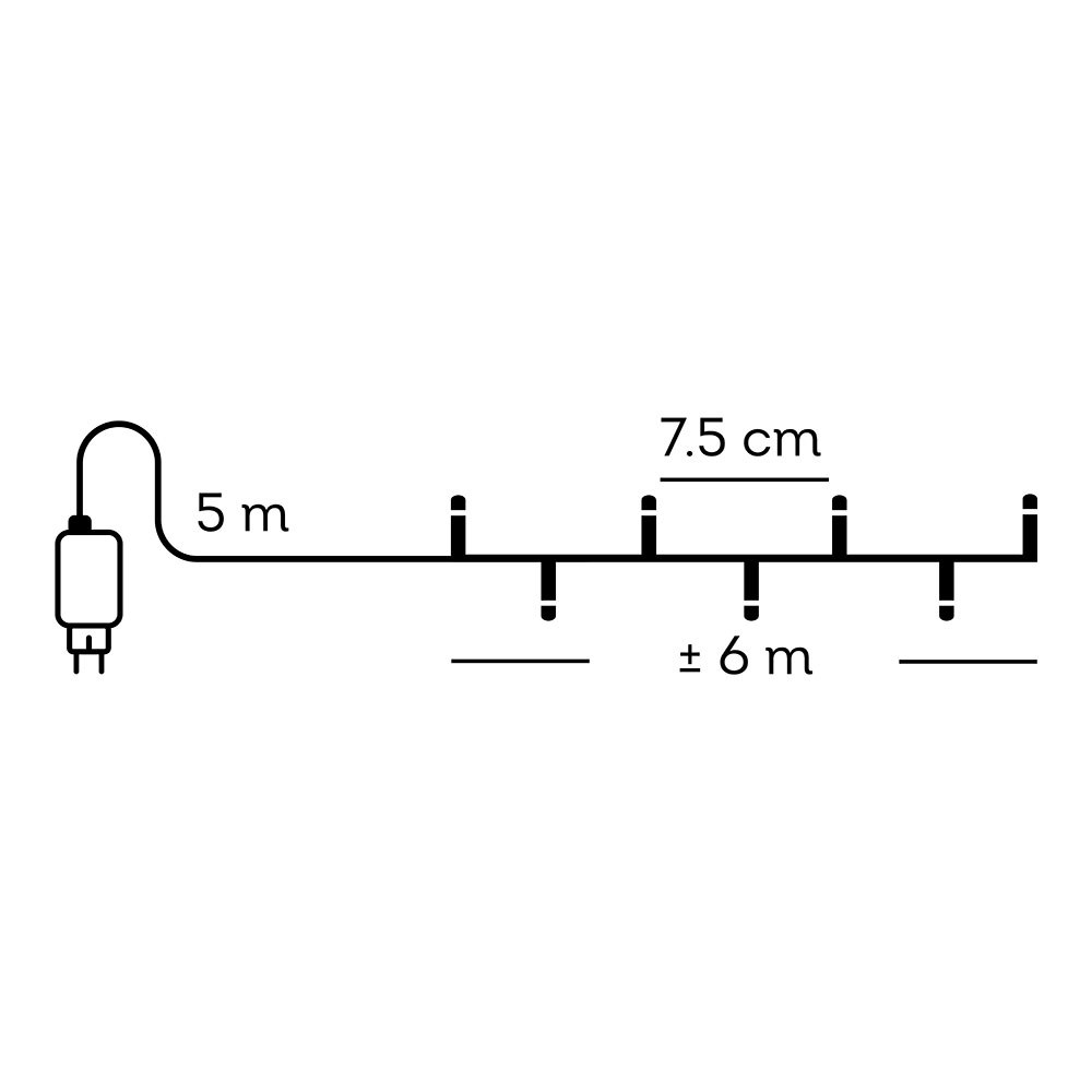 Cordão de luzes LED multifuncionais ao ar livre, 8 funções, 80 leds, LUZ quente clássica, cabo preto, 6 m - Image 3
