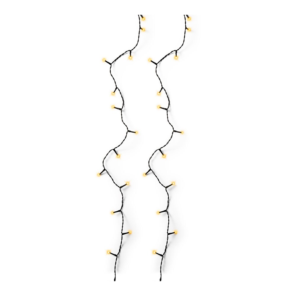 Cordão de luzes LED multifuncionais ao ar livre, 8 funções, 180 leds, LUZ quente clássica, cabo preto, 13,5 m