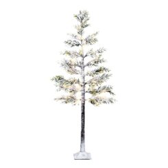 Árvore de neve LED com função fixa e intermitente para uso externo, 72 LEDs, ø60 x 1,5 m