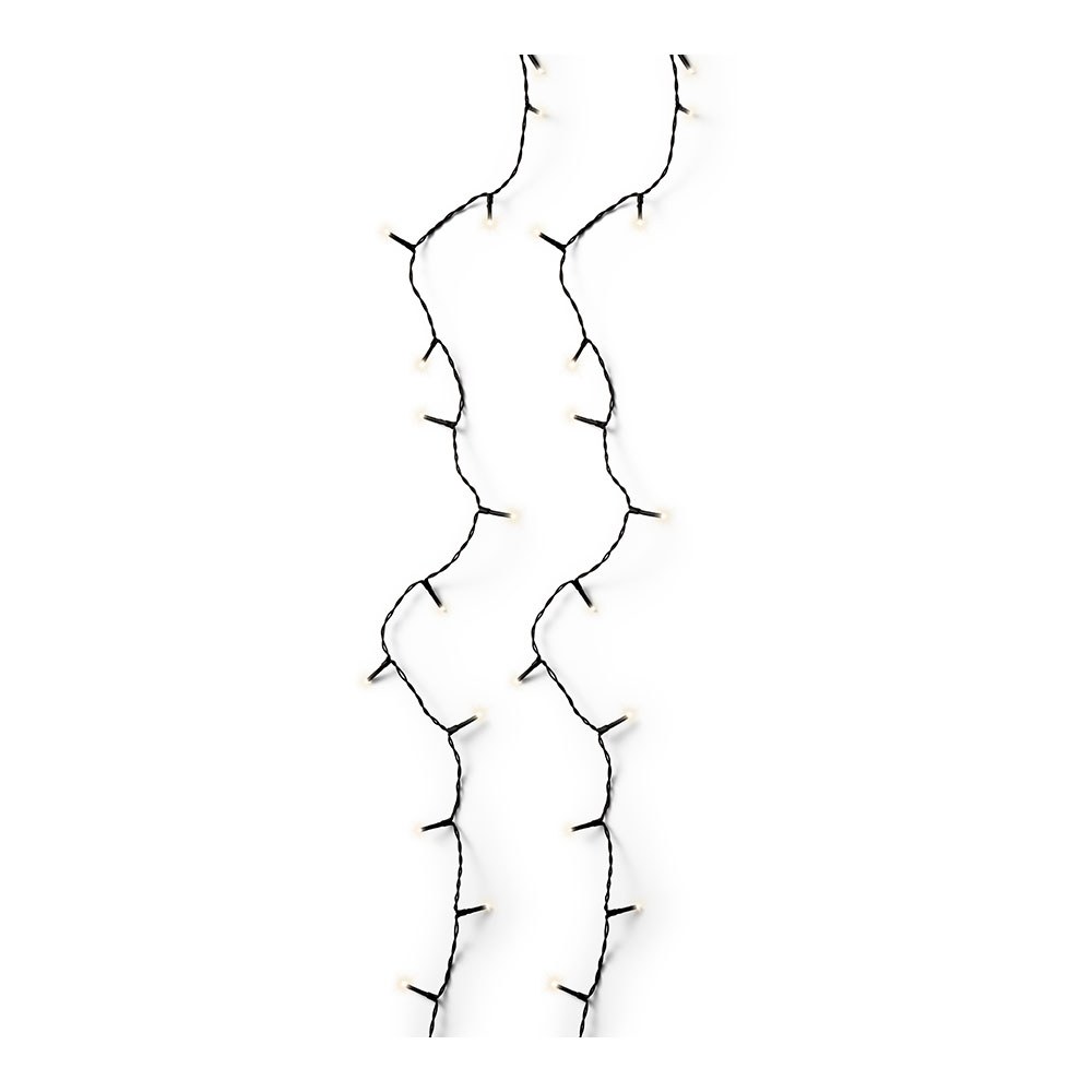 Guirlanda multifuncional, uso externo, básico, branco quente, cabo preto, 80 LEDs, 6 m