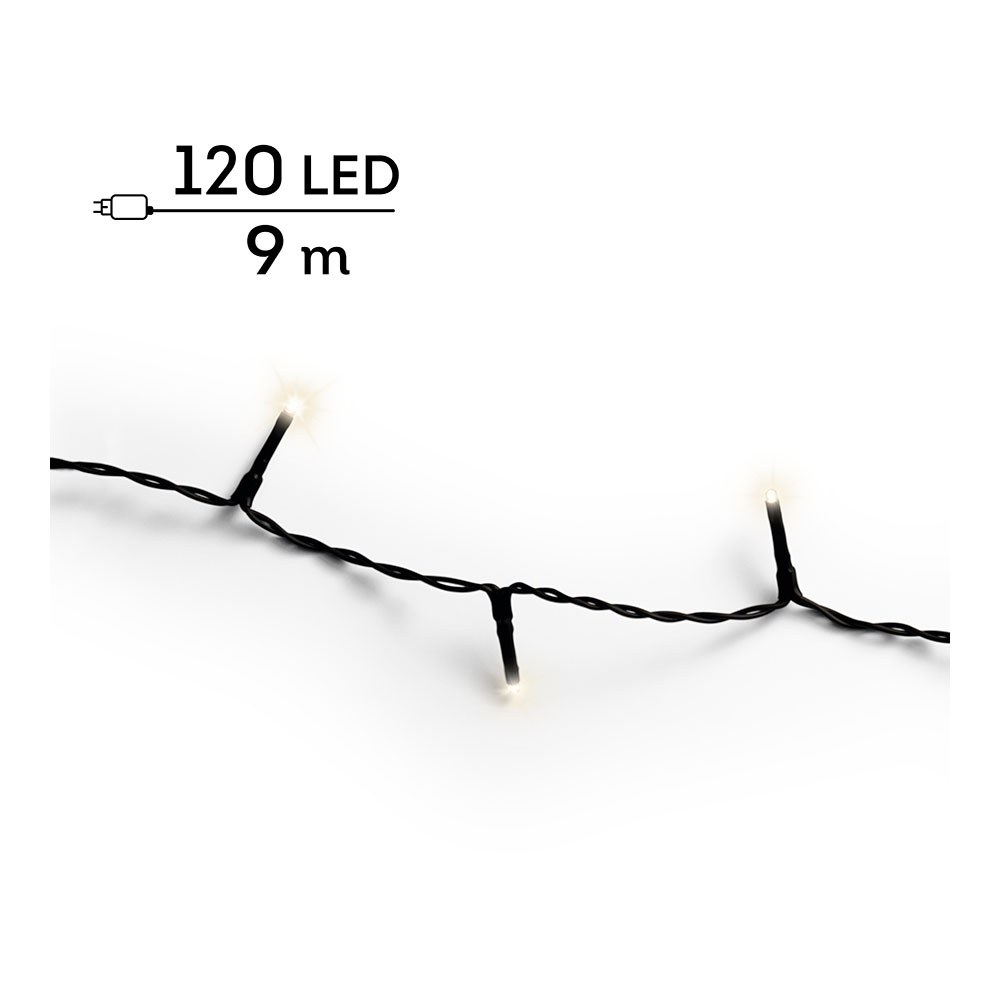 Cordão de luzes LED multifuncionais ao ar livre, 8 funções, 120 leds, branco quente, cabo preto, 9 m - Image 3
