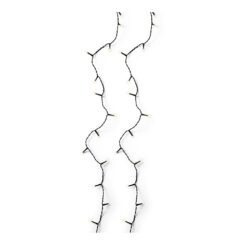 Cordão de luzes LED multifuncionais ao ar livre, 8 funções, 180 leds, branco quente, cabo preto, 13,5 m