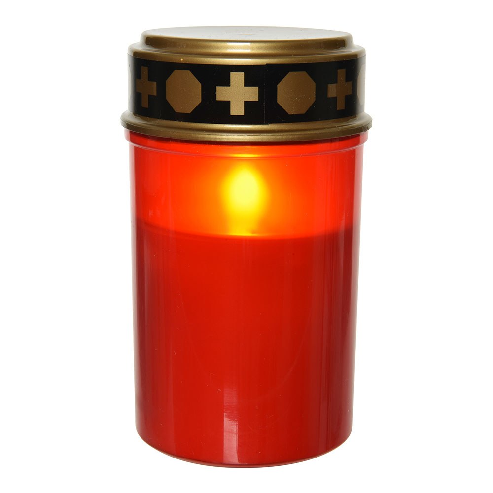 Vela funerária (cemitério) com LUZ LED alimentada por bateria