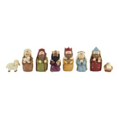 Presépio em poliresina, 8 figuras.