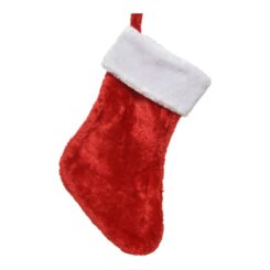 Meia de natal de poliéster com cabide 27 x 40 cm