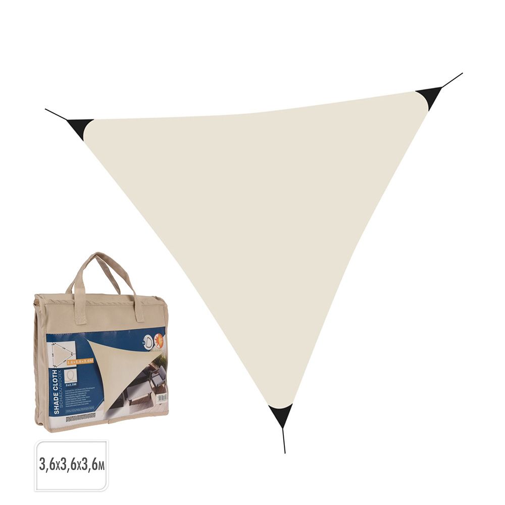 Toldo vela triângulo 3,60 x 3,60 x 3,60 m COR creme