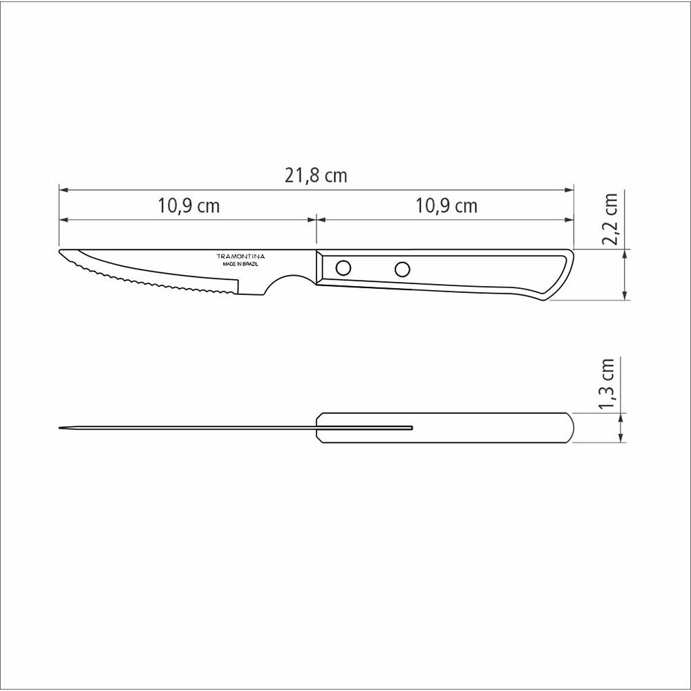 Facas assado 6 peças FSC polywood castanho 10,16 cm - Image 4