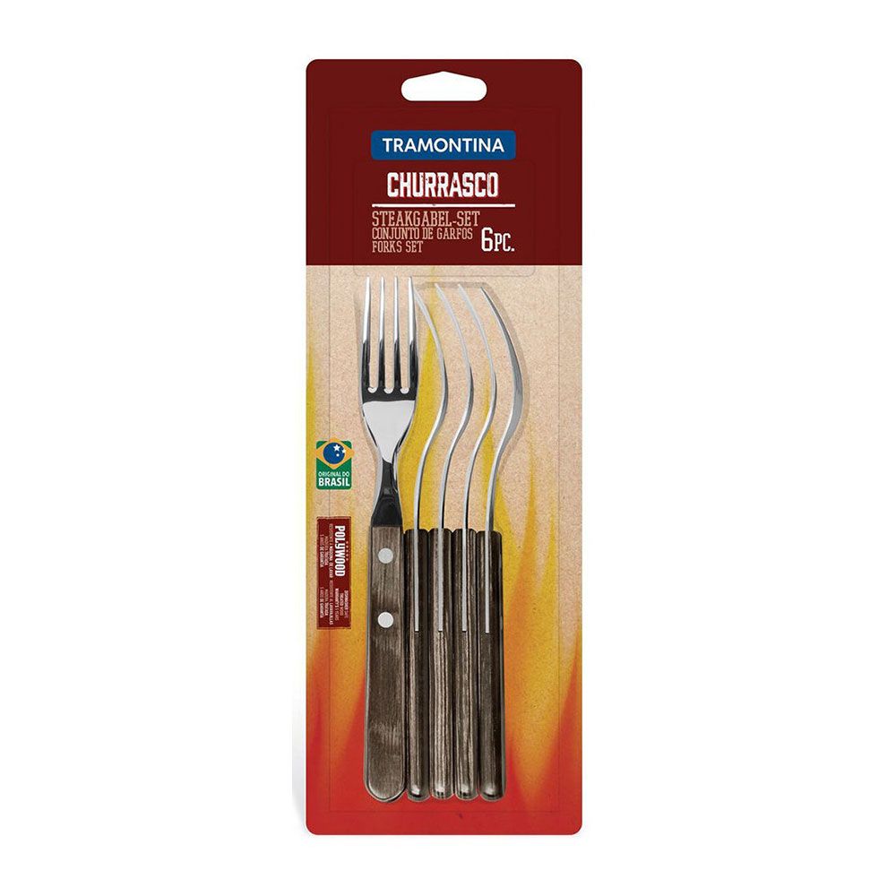 Garfo jumbo de mesa polywood castanho 20,5 cm 6 UDS - Image 2