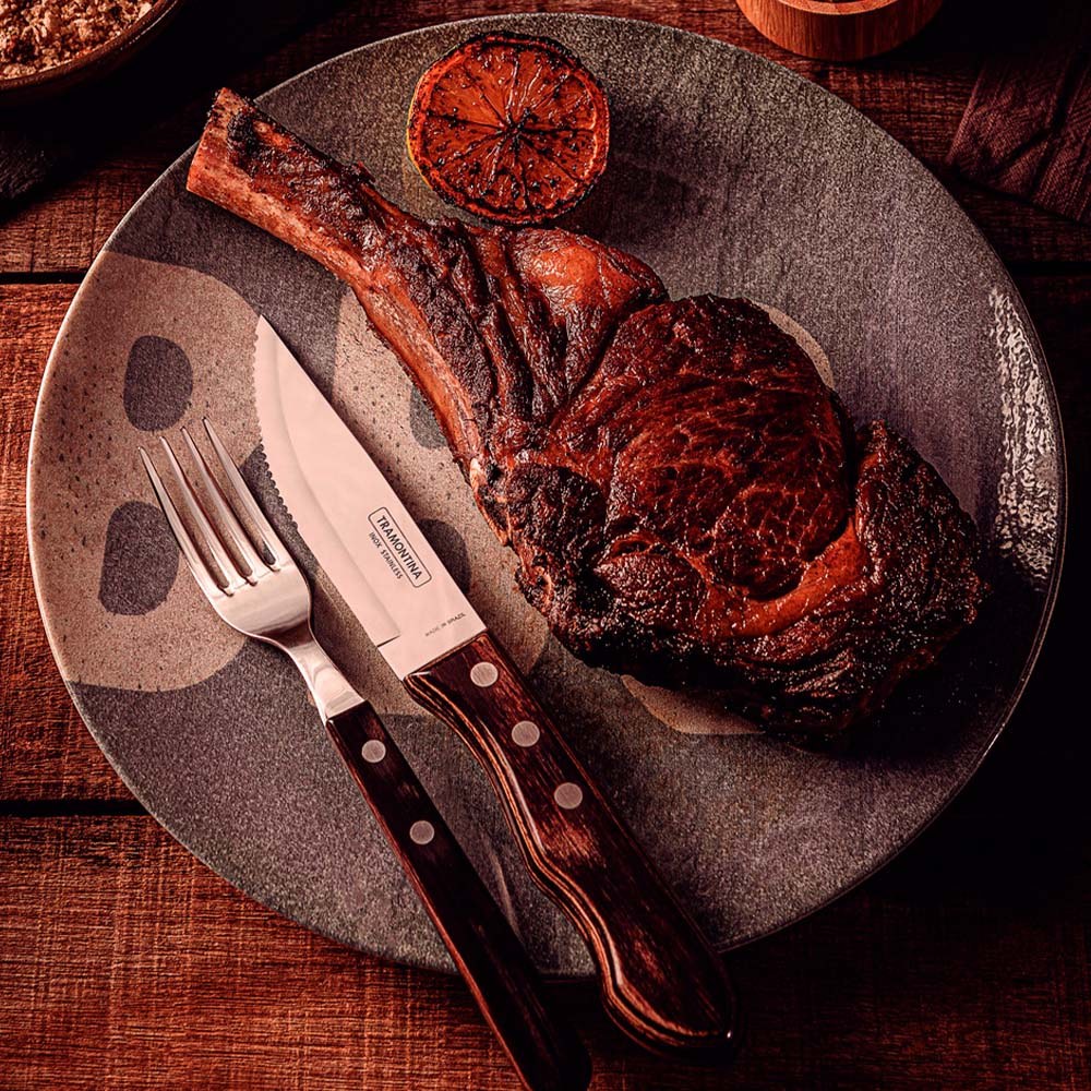 Facas de churrasco jumbo polywood castanho 12,2 cm, 4 un - Image 4
