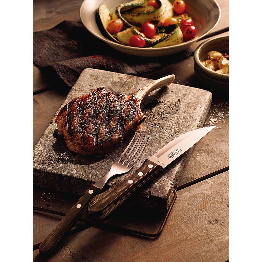 Facas de churrasco jumbo polywood castanho 12,2 cm, 4 un - Image 5