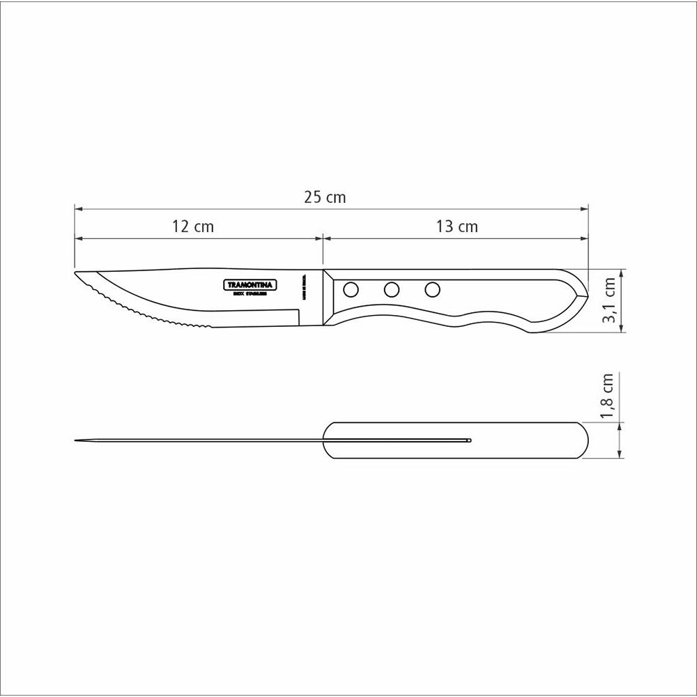 Facas de churrasco jumbo polywood castanho 12,2 cm, 4 un - Image 8