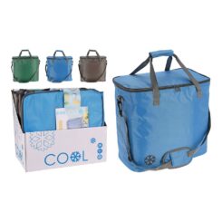 Bolsa isotérmica de 24 l, acabamento preto, cores variadas, 38 x 21 x 37 cm
