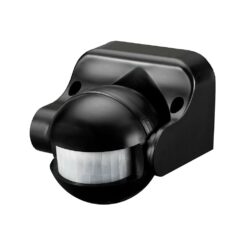 Sensor de movimento com regulador noite/dia ajustável 180° IP44 preto