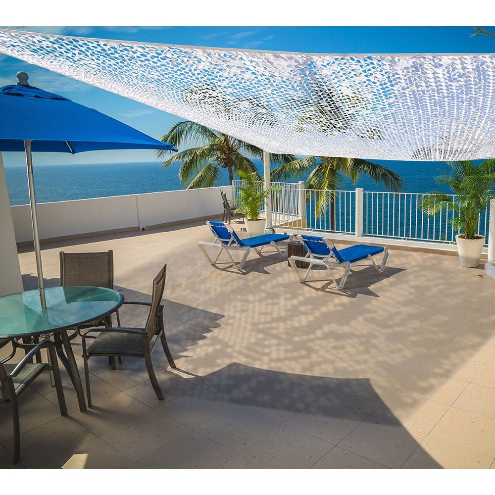 Toldo de camuflagem reversível branco 3 x 4 m