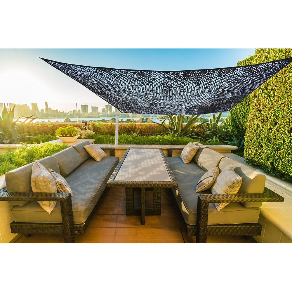 Toldo de camuflagem reversível preto 3 x 4 m