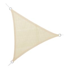 Toldo de vela triangular em bege 3,6 x 3,6 x 3,6 m